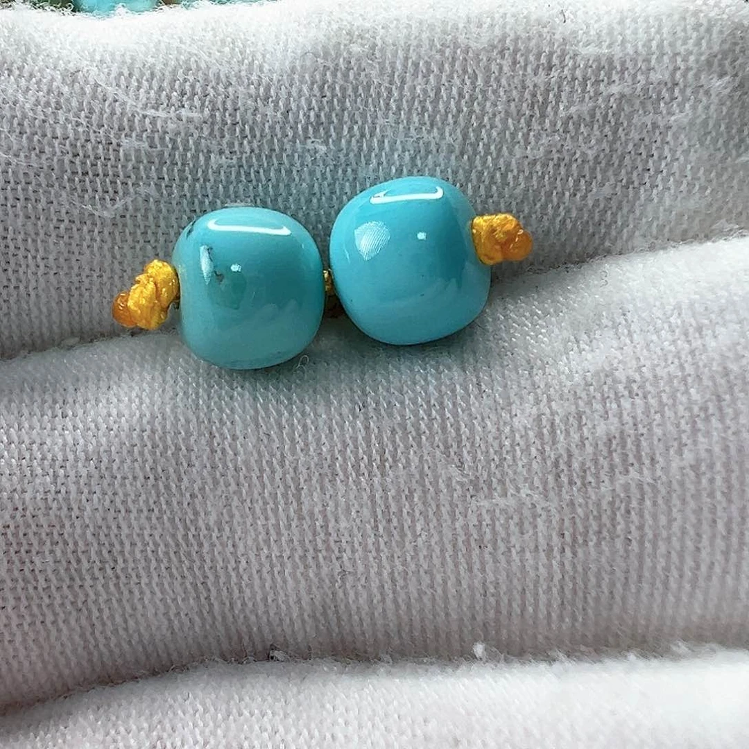 未镶嵌绿松石老型对珠7.3x6.3mm