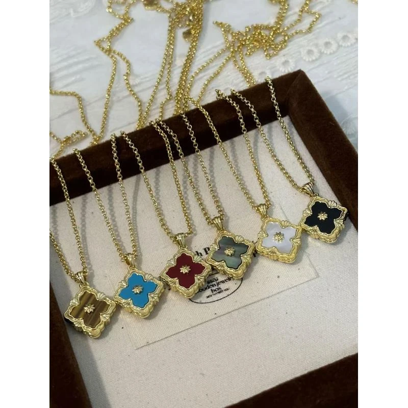 【高奢V金】布家菱形单花镀K金项链