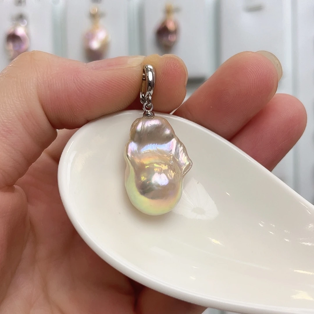 淡水珍珠银S925镶嵌颈饰昔*