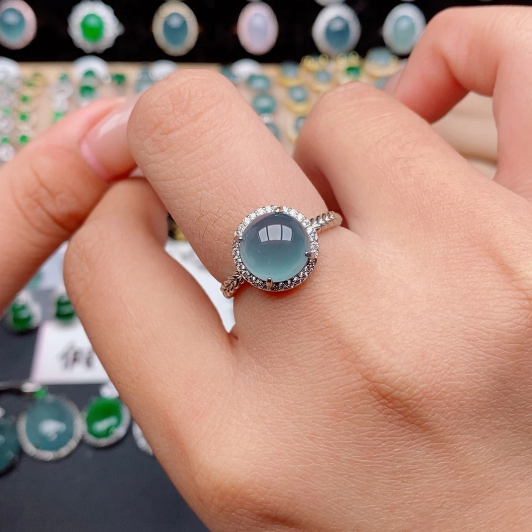 银S925镶嵌戒指翡翠