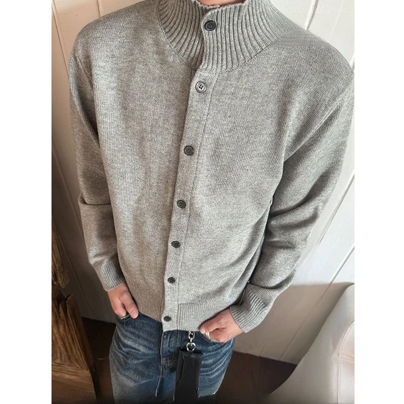 MADE EXTREME德系全纽扣抗起球毛衣纯色针织衫秋冬百搭长袖上衣