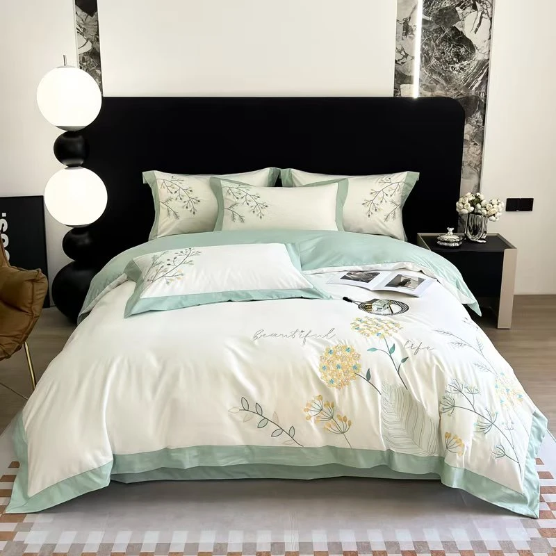 341床上四件套全棉春晓绿