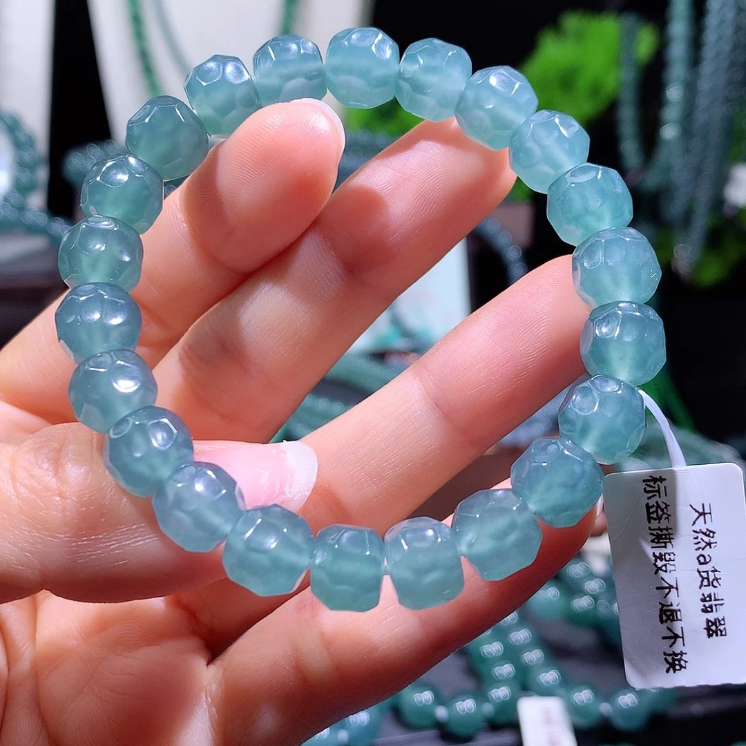 翡翠未镶嵌手链天然a货翡翠手串9+
