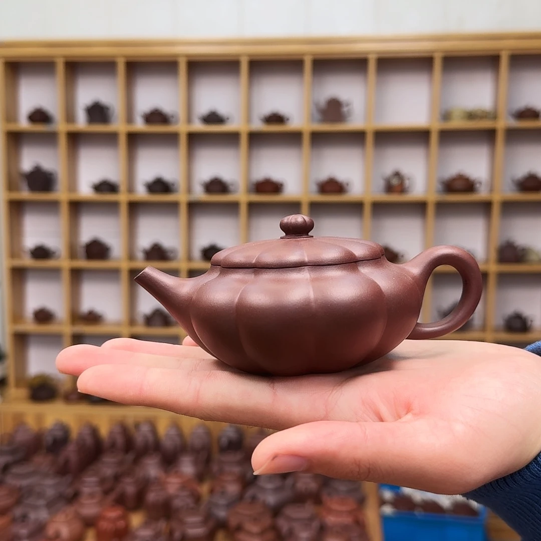 茶壶紫砂筋纹扁晨200cc