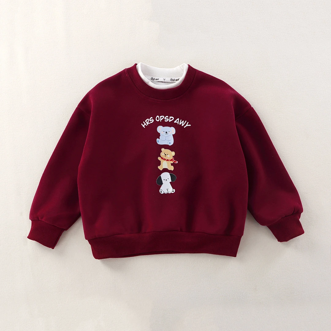 儿童百搭中小童时尚童装2025新款男童圆领卫衣秋季外穿儿童女童