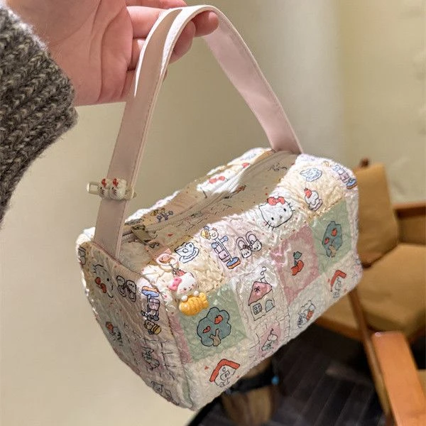 2025新款卡通猫咪便捷化妆洗漱包外出旅行收纳包大容量立体手提包