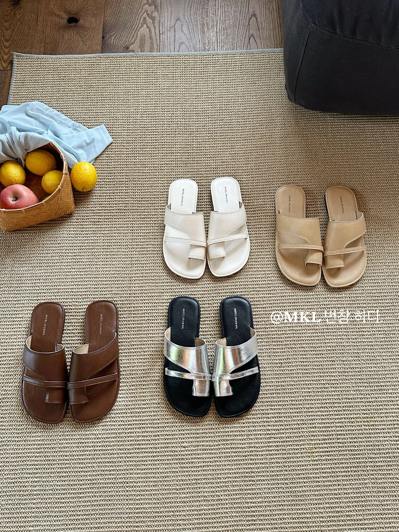 韩版套趾日常罗马风平底复古人字拖2025夏季新款休闲外穿沙滩拖鞋