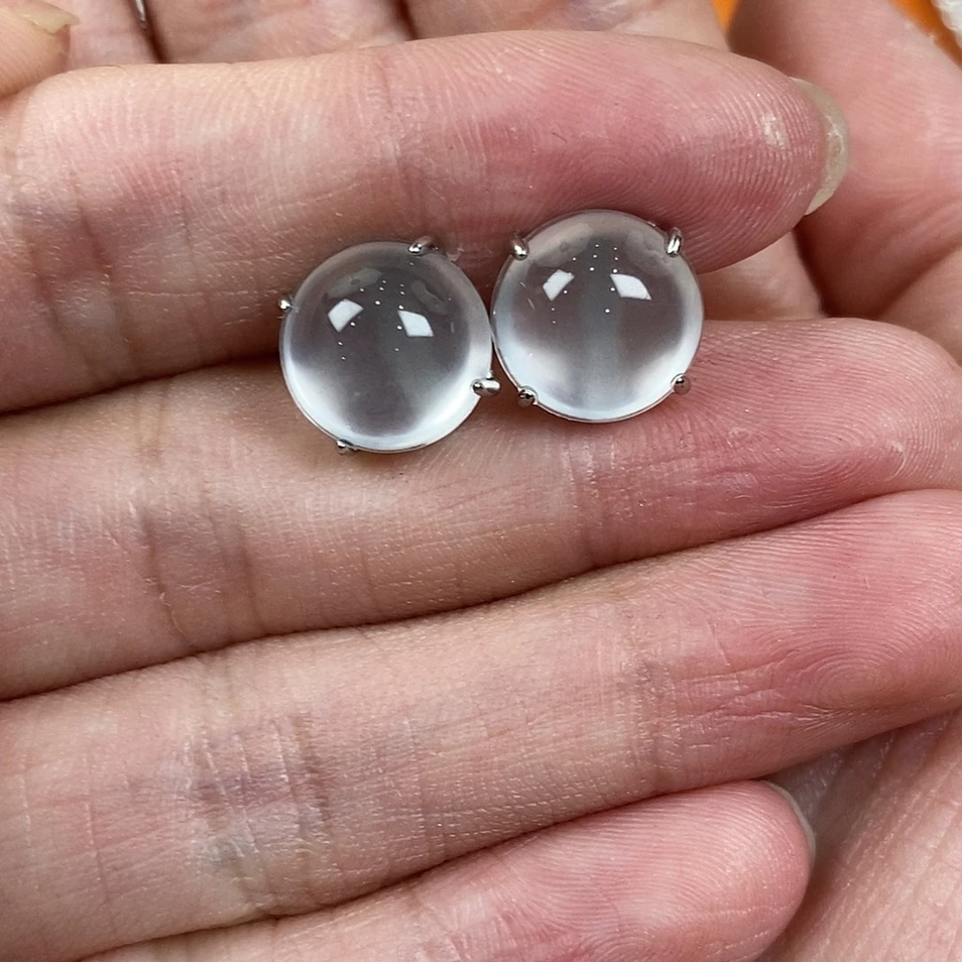 指***来银S925镶嵌吊坠石英质玉