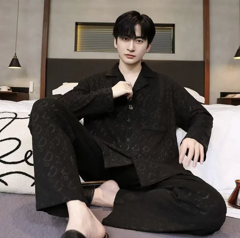 【秋冬新款】男款德绒秋冬季居家外出睡衣保暖套装