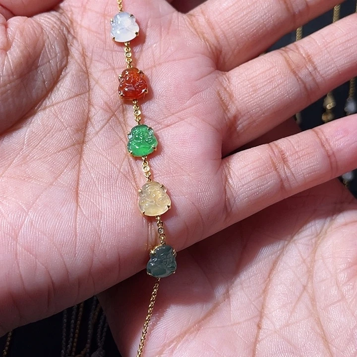 吊坠(不含链)18K金镶嵌翡翠