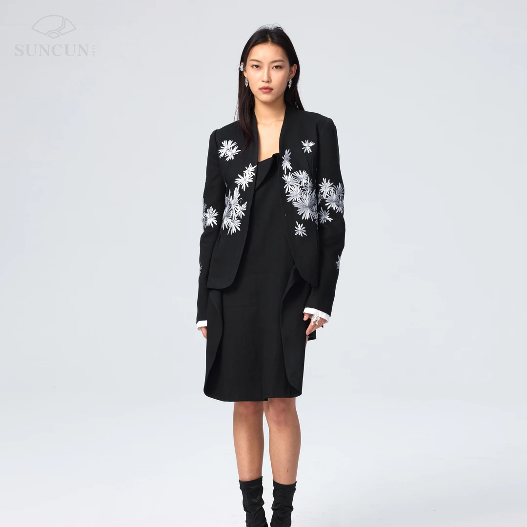 三寸盛京它山之石中式石头花刺绣上衣