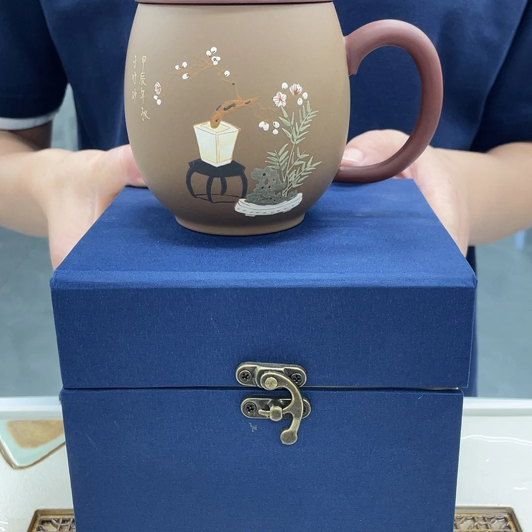 茶杯紫砂紫砂盖杯清宫图