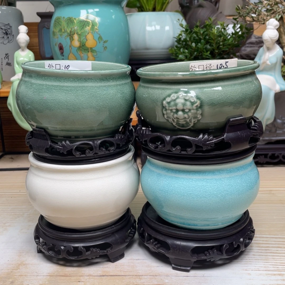 紫砂花盆陶瓷艺术花盆陶瓷