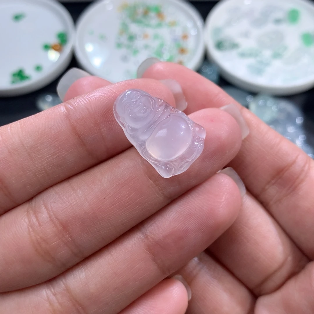 翡翠裸石未镶嵌冰站佛
