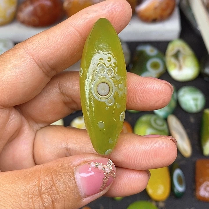 饰品无孔奇石花眼玛瑙