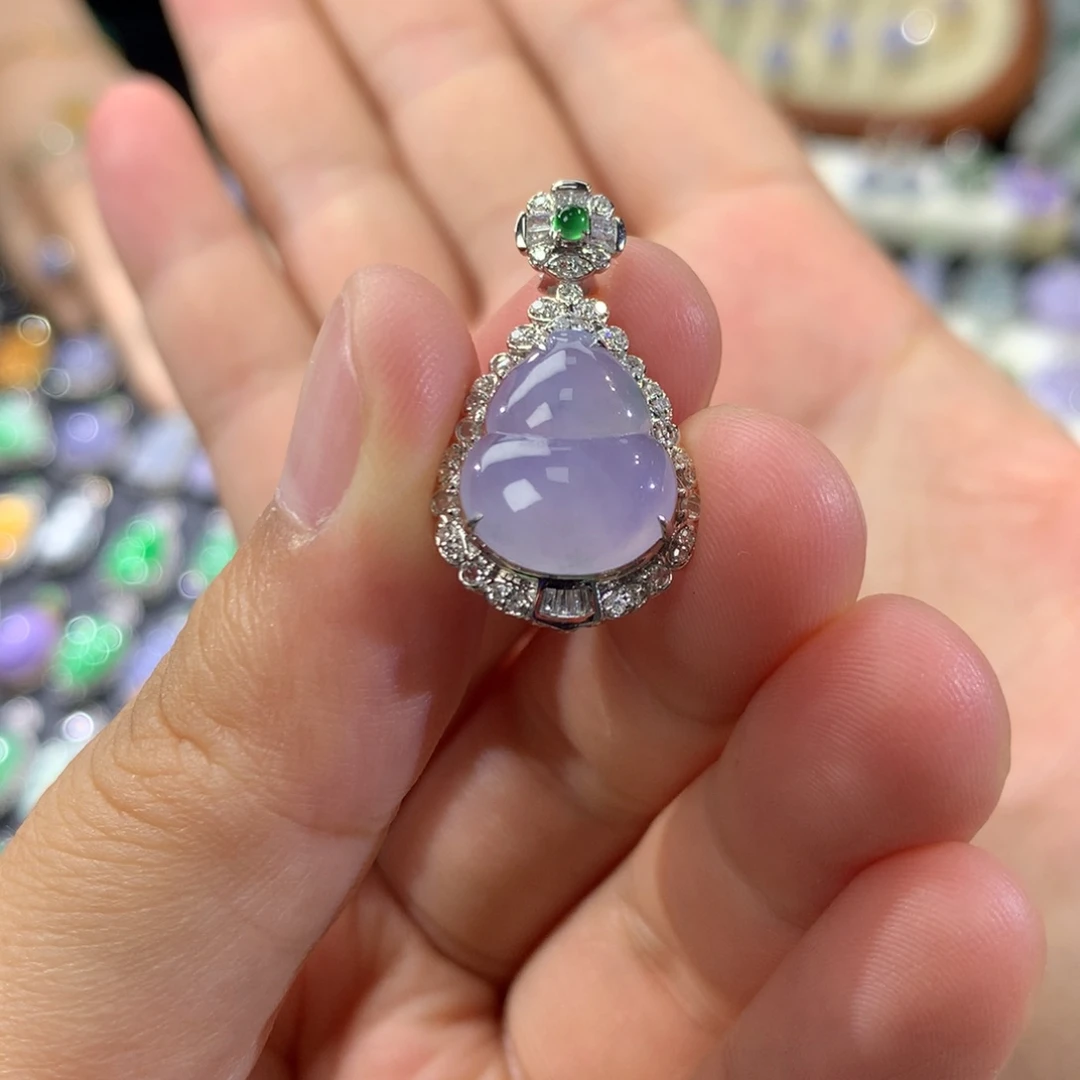 翡翠18K金镶嵌吊坠(不含链)签收后48小时鉴赏期