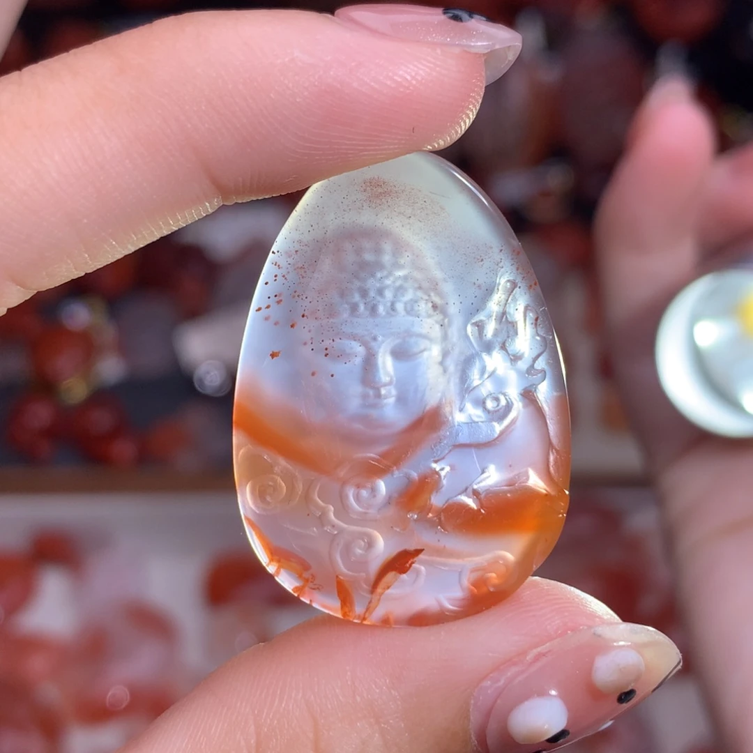 南红玛瑙未镶嵌珠宝半成品镂空悟道