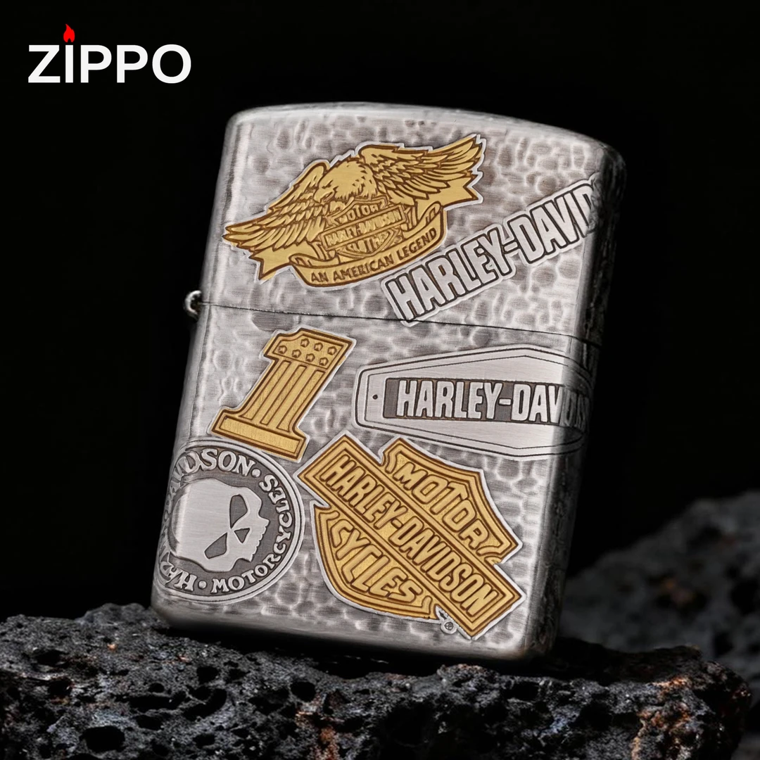ZIPPO/之宝打火机经典熏银双色哈雷11章原装正品防风打火机-162