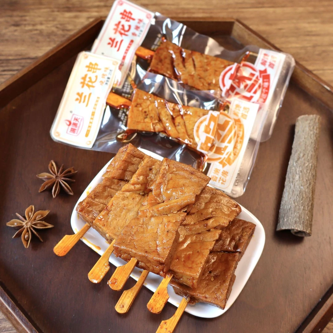 湘满天兰花串豆干柴火香干一根豆棒香辣五香即食散装童年零食宿舍