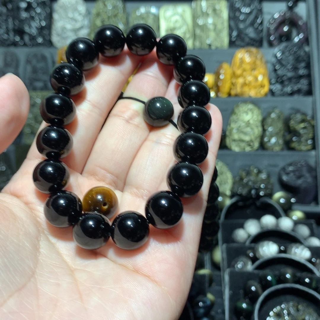 黑曜岩手串未镶嵌简**爱定制