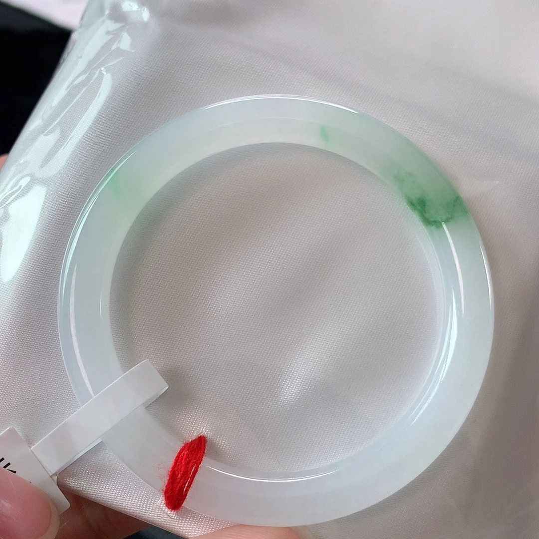 未镶嵌手镯翡翠冰胶白底青②②②