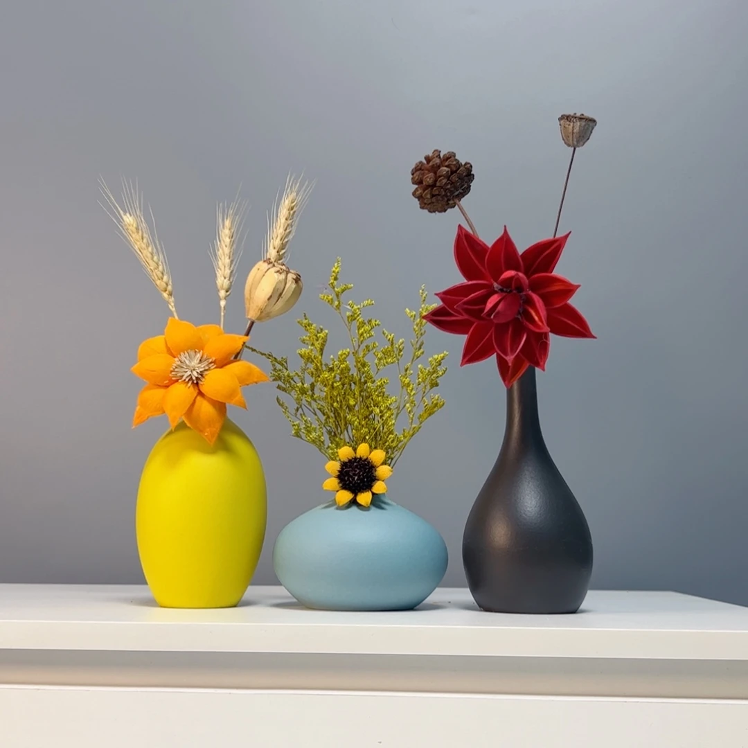 陶瓷花瓶景德镇手作陶瓷花瓶摆件无孔