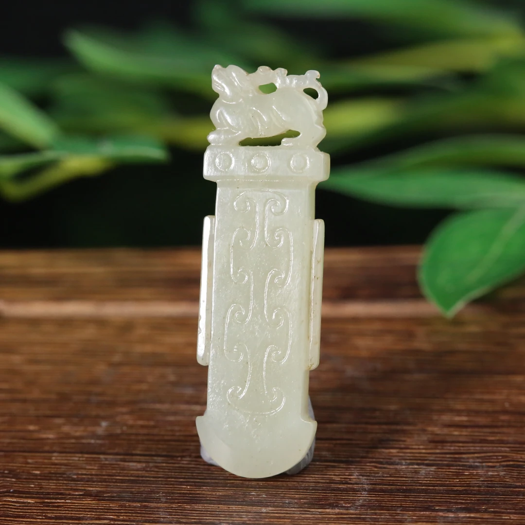 二十世纪中后期和田玉斧上有寿LFJ2505224007