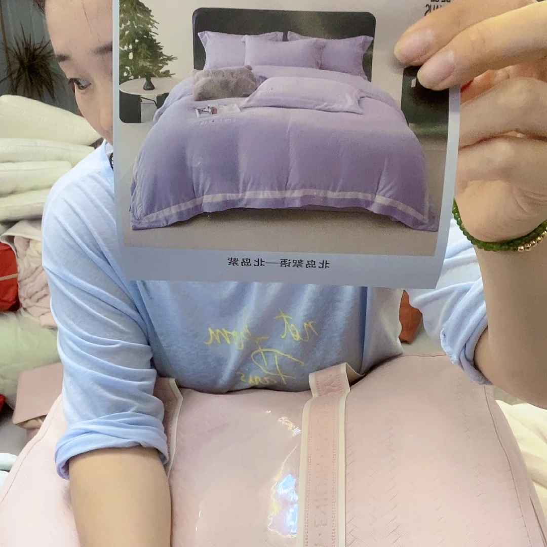 棉100%棉小从绒紫色加大