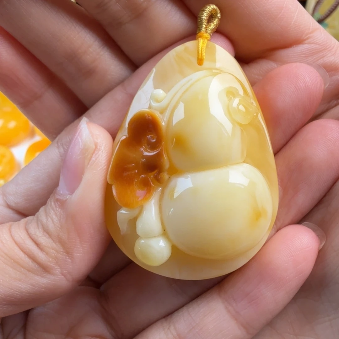 琥珀未镶嵌颈饰纯天然琥珀蜜蜡无优化