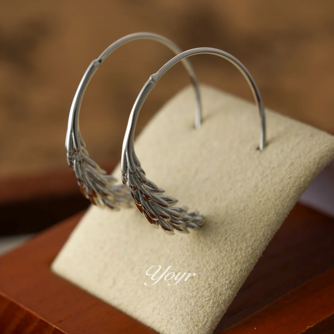 YOYR 黄铜耳饰 麦穗圆环耳环新年喜庆设计感简约轻奢气质耳钉