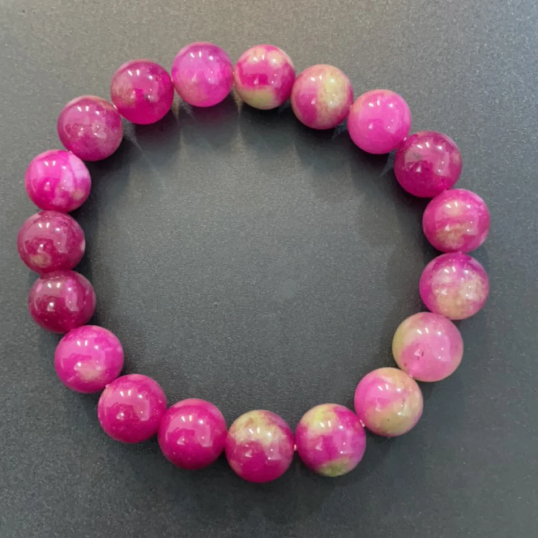 25  卡10玫红绿舒手串