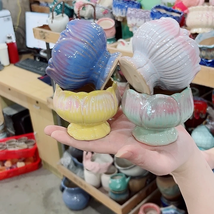 有孔.凑单10元陶瓷花盆发货！