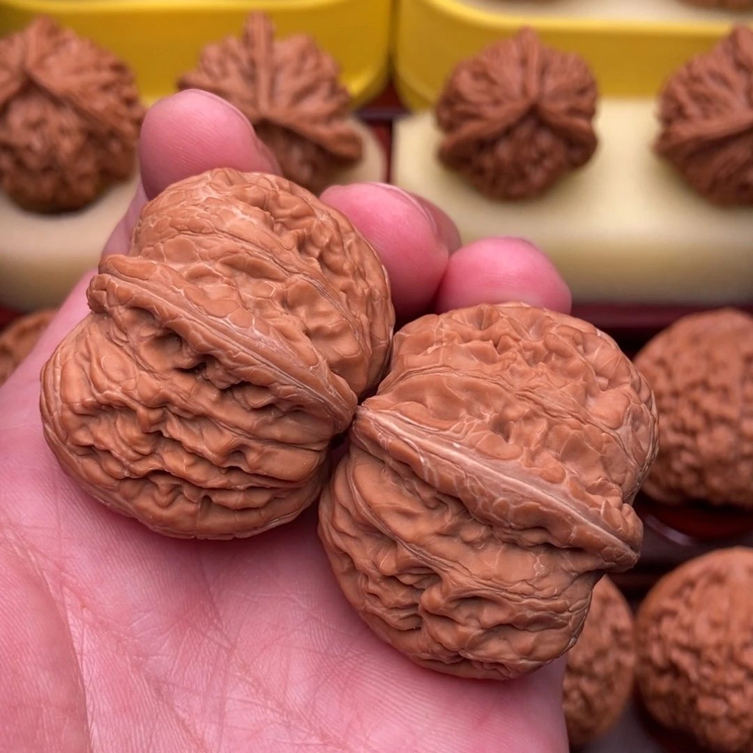 周***阿把件文玩核桃粗筋大元宝43