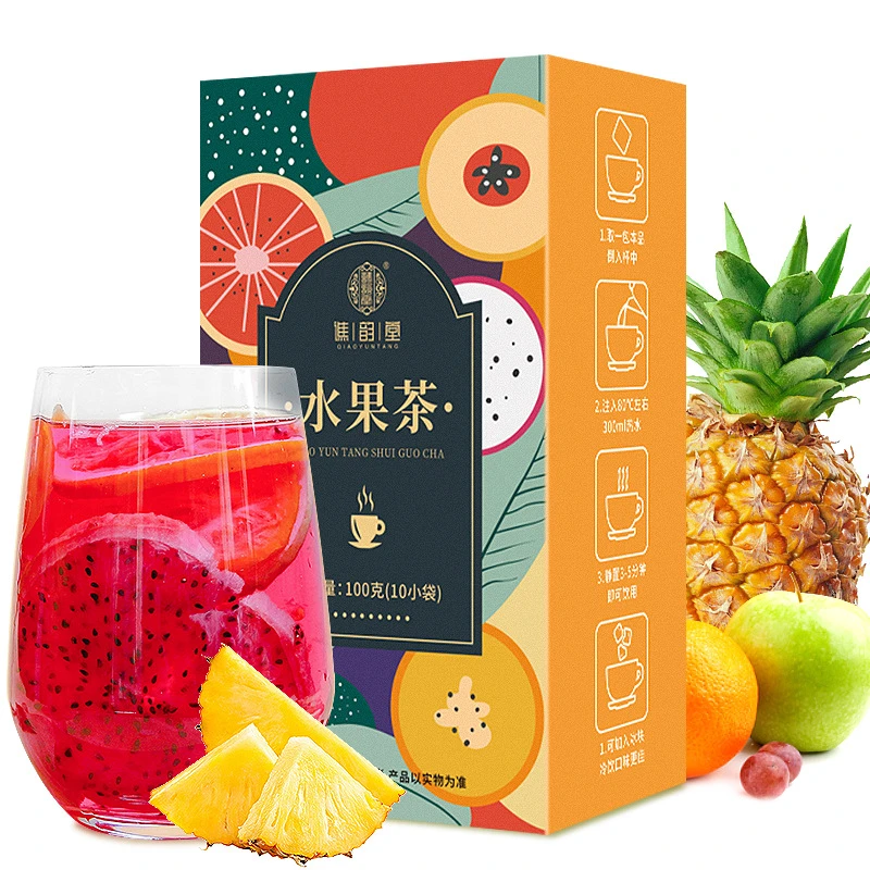 水果片茶100g/盒 10种口味组合花果 火龙果凤梨柠檬雪梨