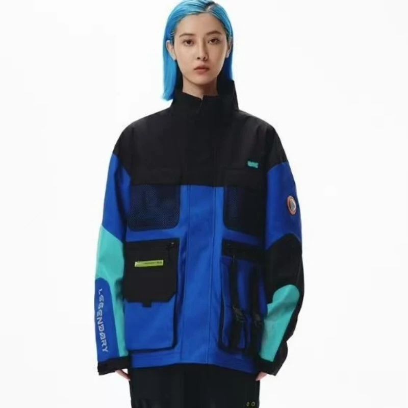 LNG65未来玩家可拆卸撞色拼接梭织立领风衣外套FFAC008-2 AC008