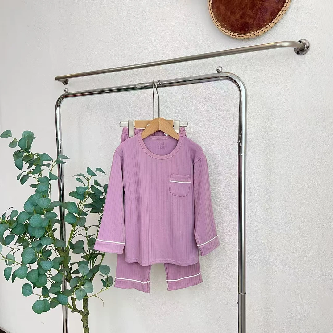 0172丫紫色抽条家居服
