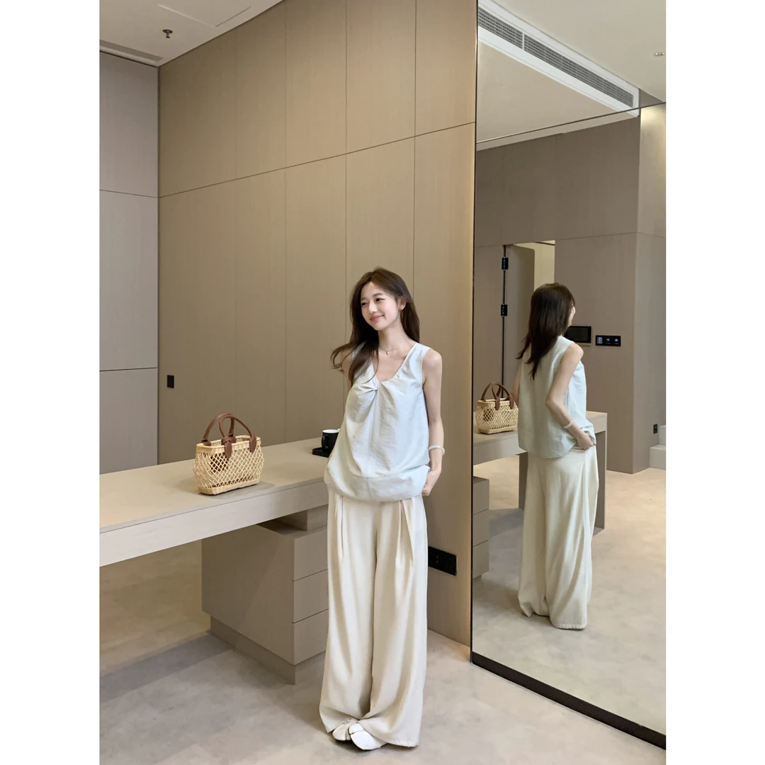 【十七专属】【轻氧松弛】春夏慵懒感复古高腰裤子宽松百搭休闲阔腿裤