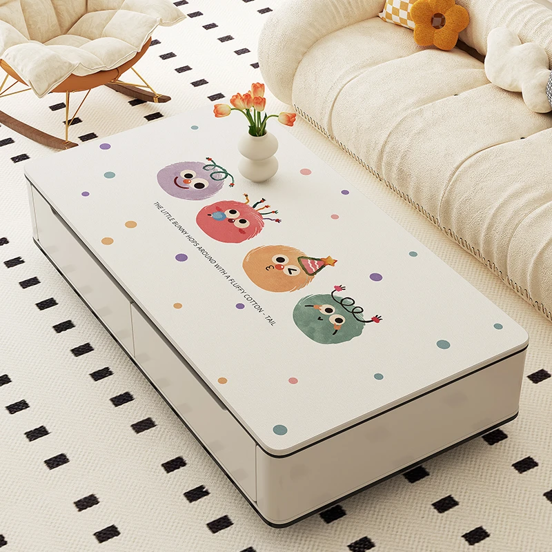 卡通皮革桌垫茶几垫长方形可爱防水防油防烫免洗家用桌面保护垫