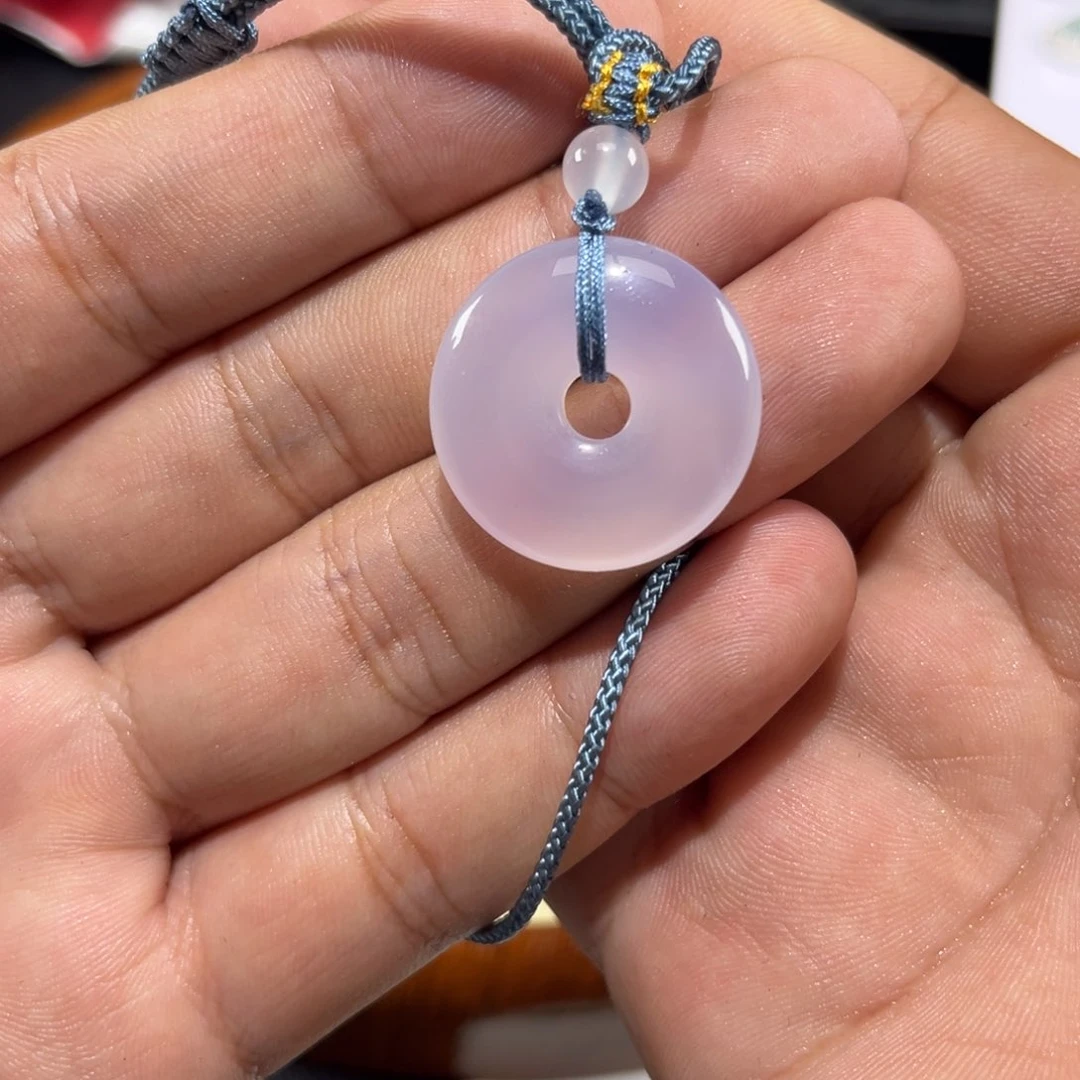 玛瑙/玉髓颈饰合金刘*菲玛瑙平安扣