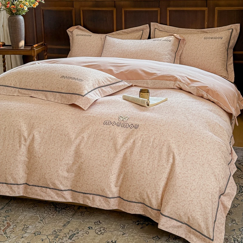 秋冬长绒棉全棉磨毛四件套纯棉加厚保暖床单被套轻奢高级感床品
