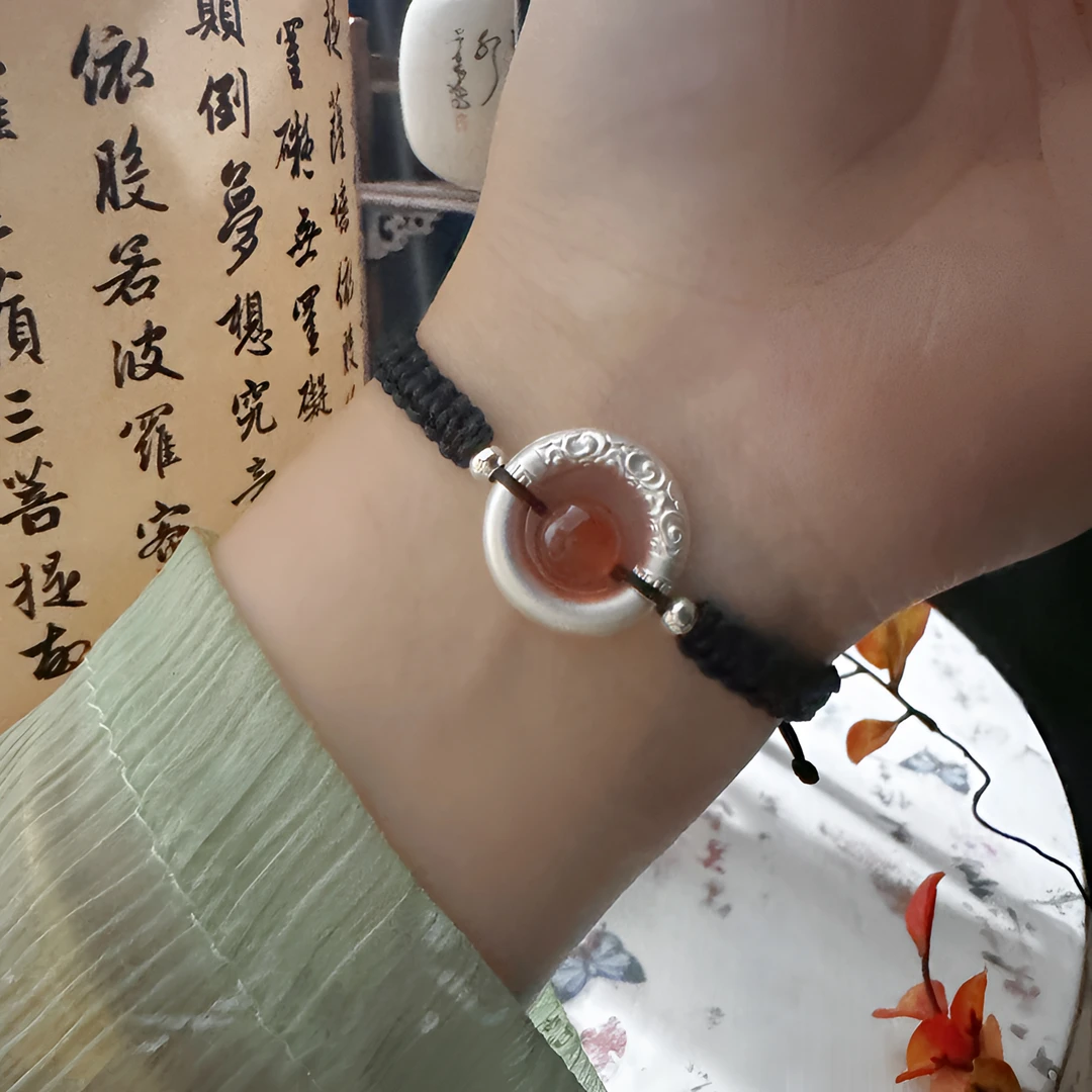 足银手链 999银相思豆平安扣手绳情侣转运护身符手链男女朋友礼物