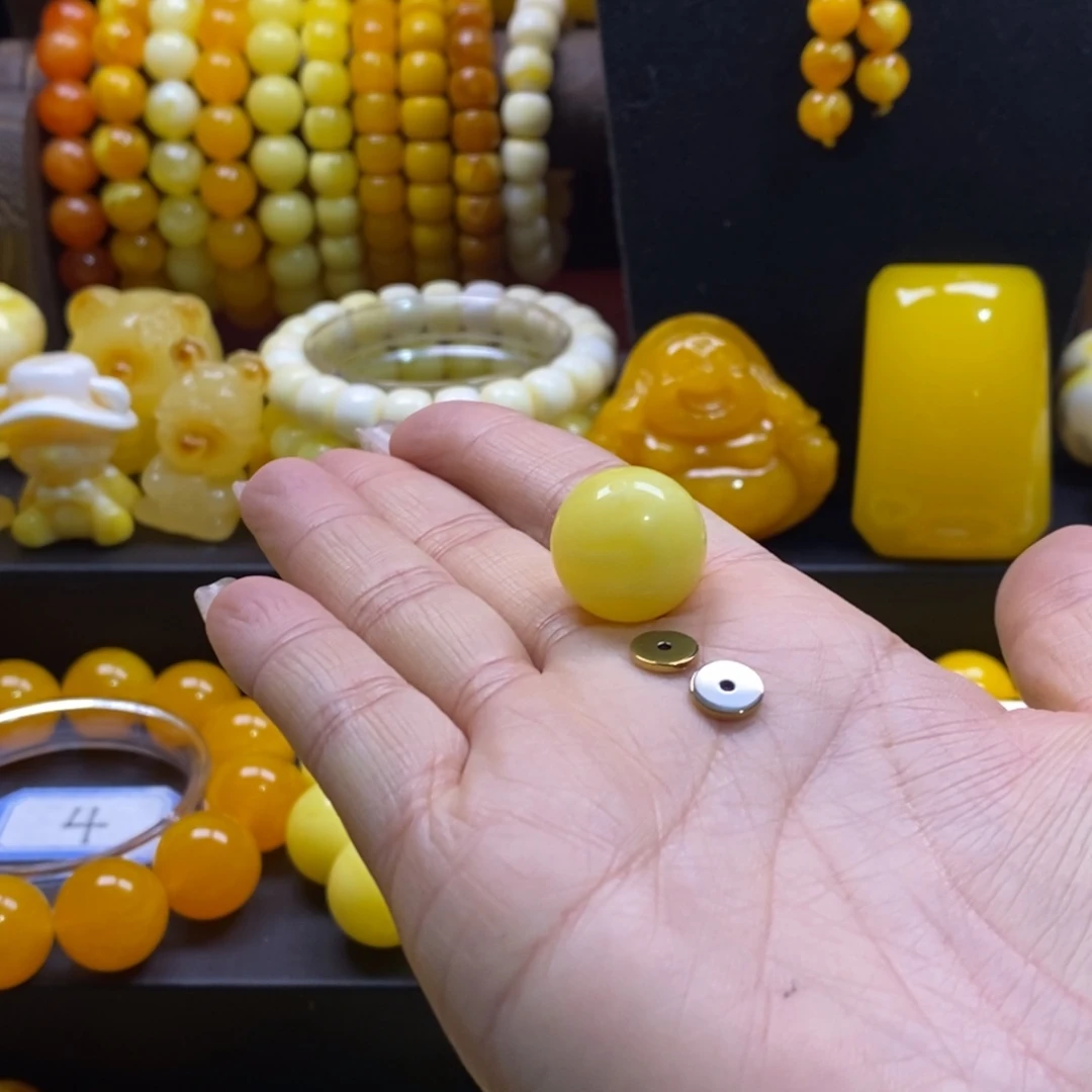 胸***朱非金属虎皮纹18单珠