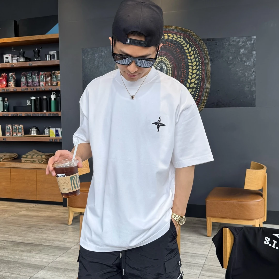 宽松【十字准星重工刺绣短袖】男女同款D28239