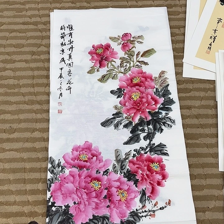 国画花鸟等动三尺