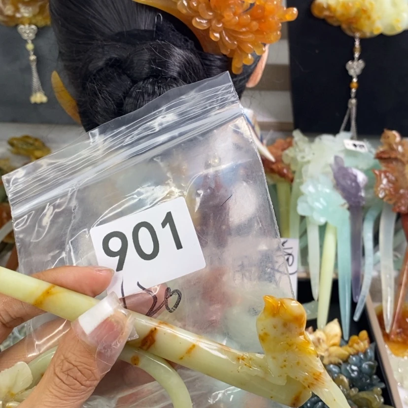 【闪购商品】岫玉发饰未镶嵌哼**谣