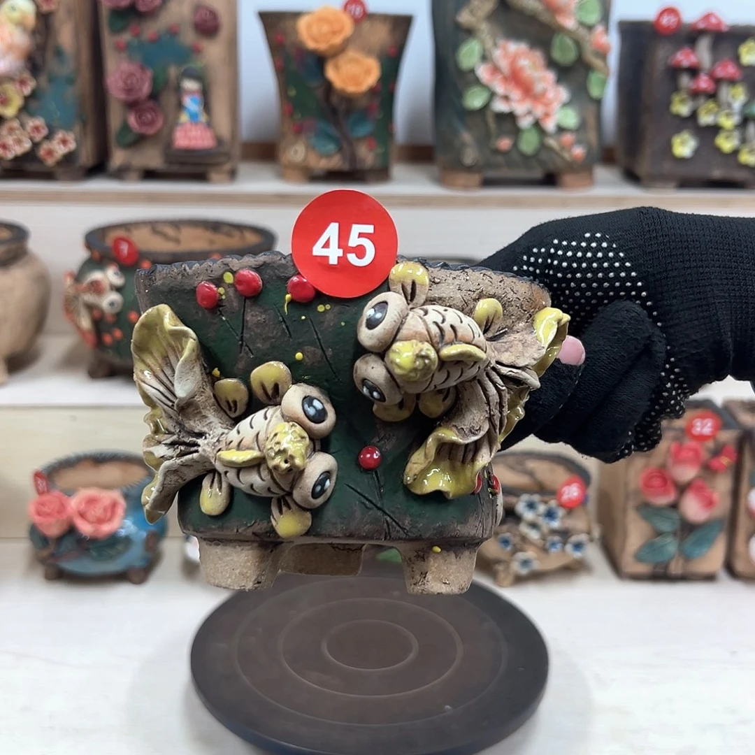 紫砂花盆45号内口11外高10