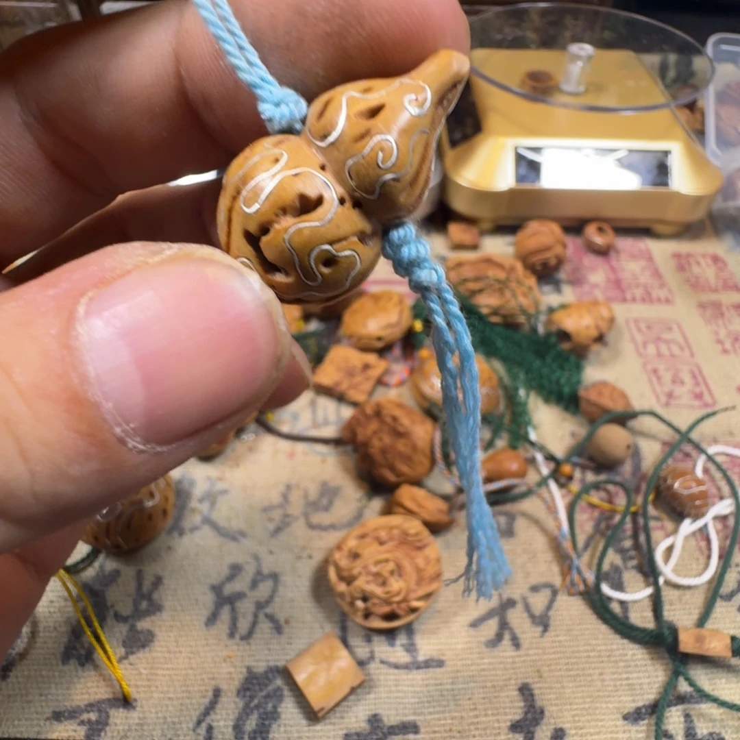 吊坠核桃葫芦挫银33