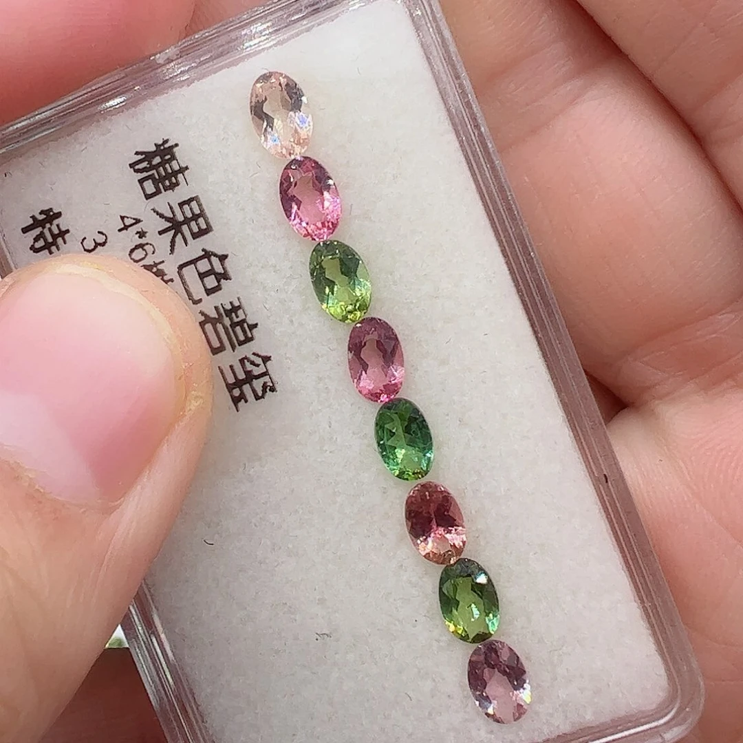 碧玺8颗4✖️6裸石共3.4克拉未镶嵌