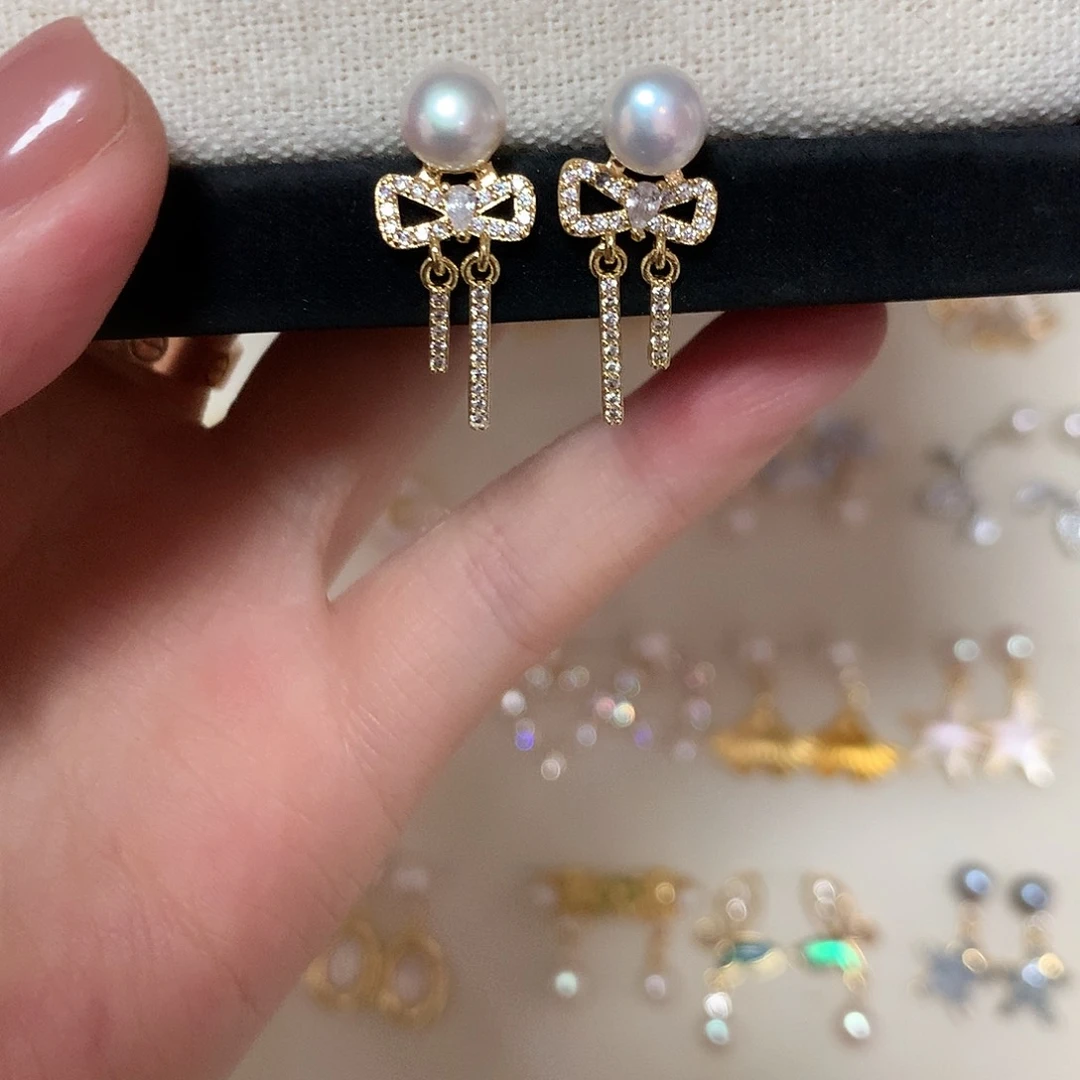 淡水珍珠耳饰合金