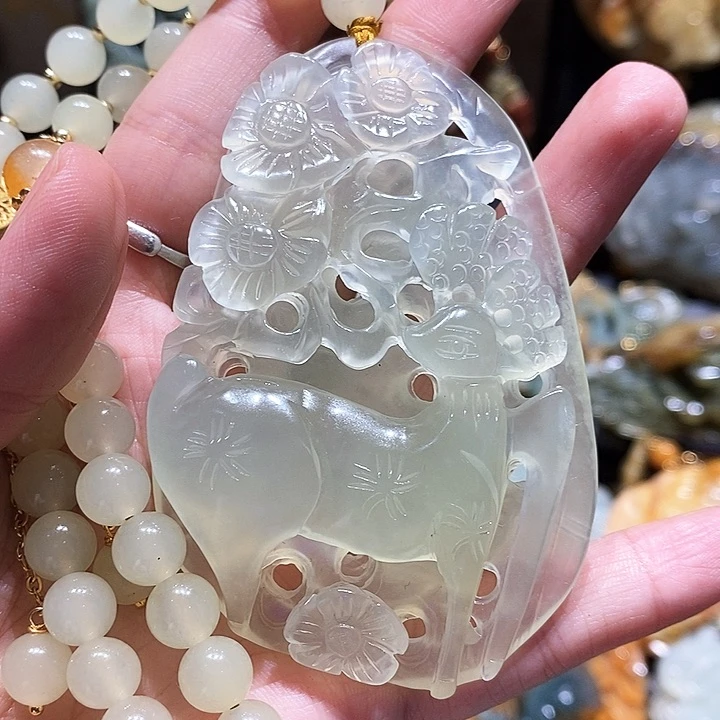 岫玉未镶嵌毛衣链